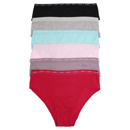 Cotton Bikini Panties with Waistband Detail (6-Pack)