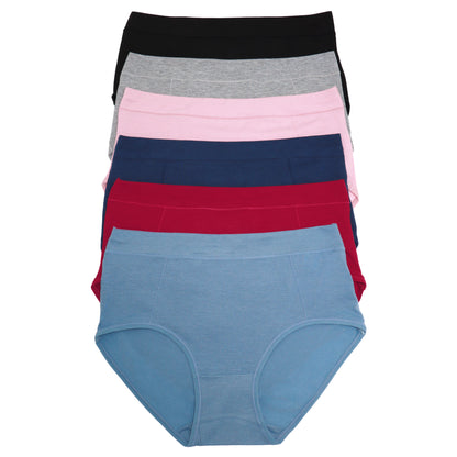 Classic Cotton Mid-Rise Brief Panties (6-Pack)