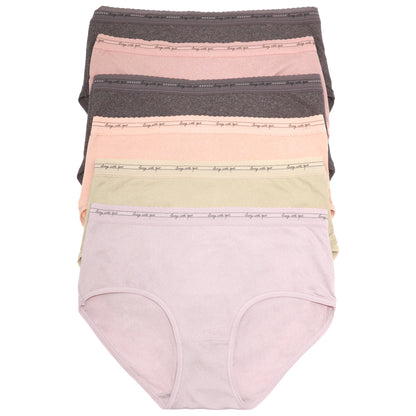 Microfiber Hiphugger Panties with Elastic Waistband (6-Pack)