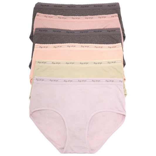 Microfiber Hiphugger Panties with Elastic Waistband (6-Pack)