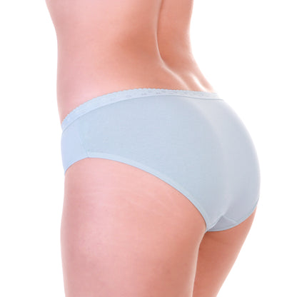 Cotton Bikini Panties with Scalloped Waistband (6-Pack)