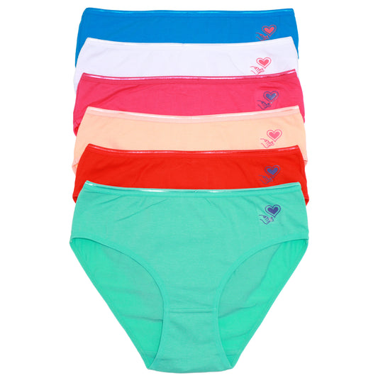 Cotton Bikini Panties with Hip Detail (6-Pack)