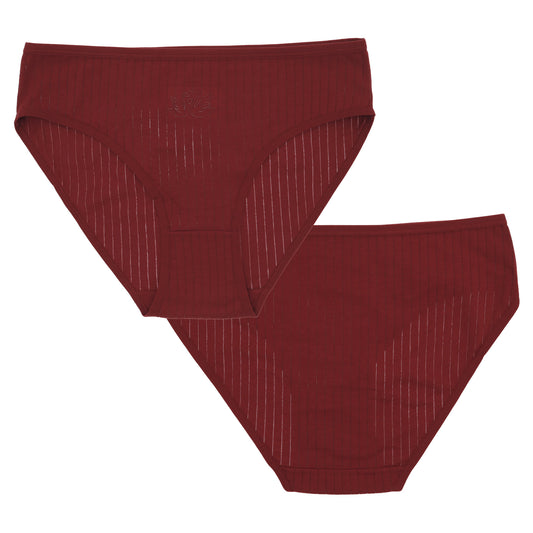 Cotton Bikini Panties with Ribbed Design (6-Pack)