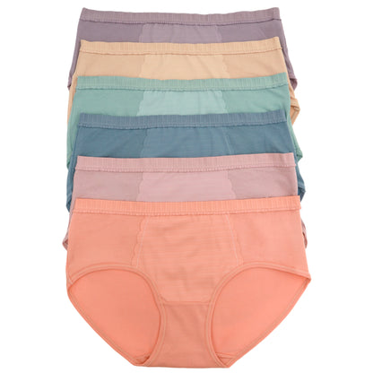 Hipphugger Cotton Panties with Ruffle Trim Waistband (6-Pack)