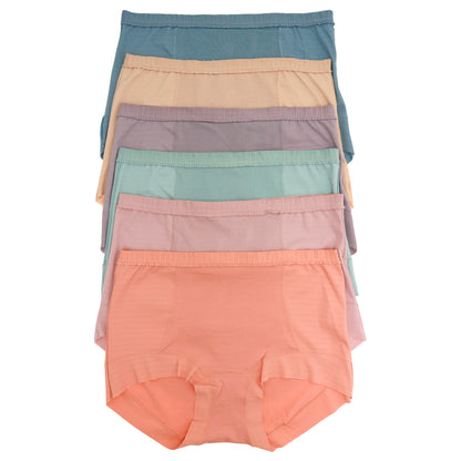 Mid Rise Cotton Brief Panties with Ruffle-Trim Waist (6-Pack)