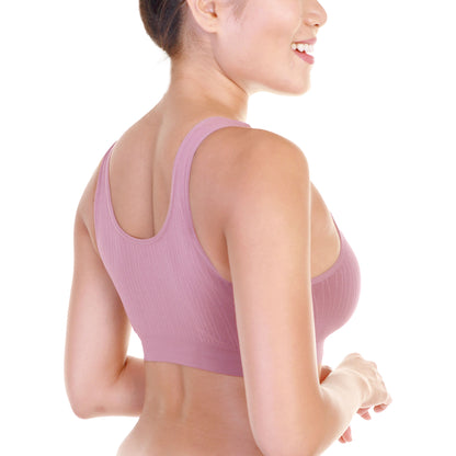 Seamless Wire-Free U-Back Microfiber Bralettes (6-Pack)