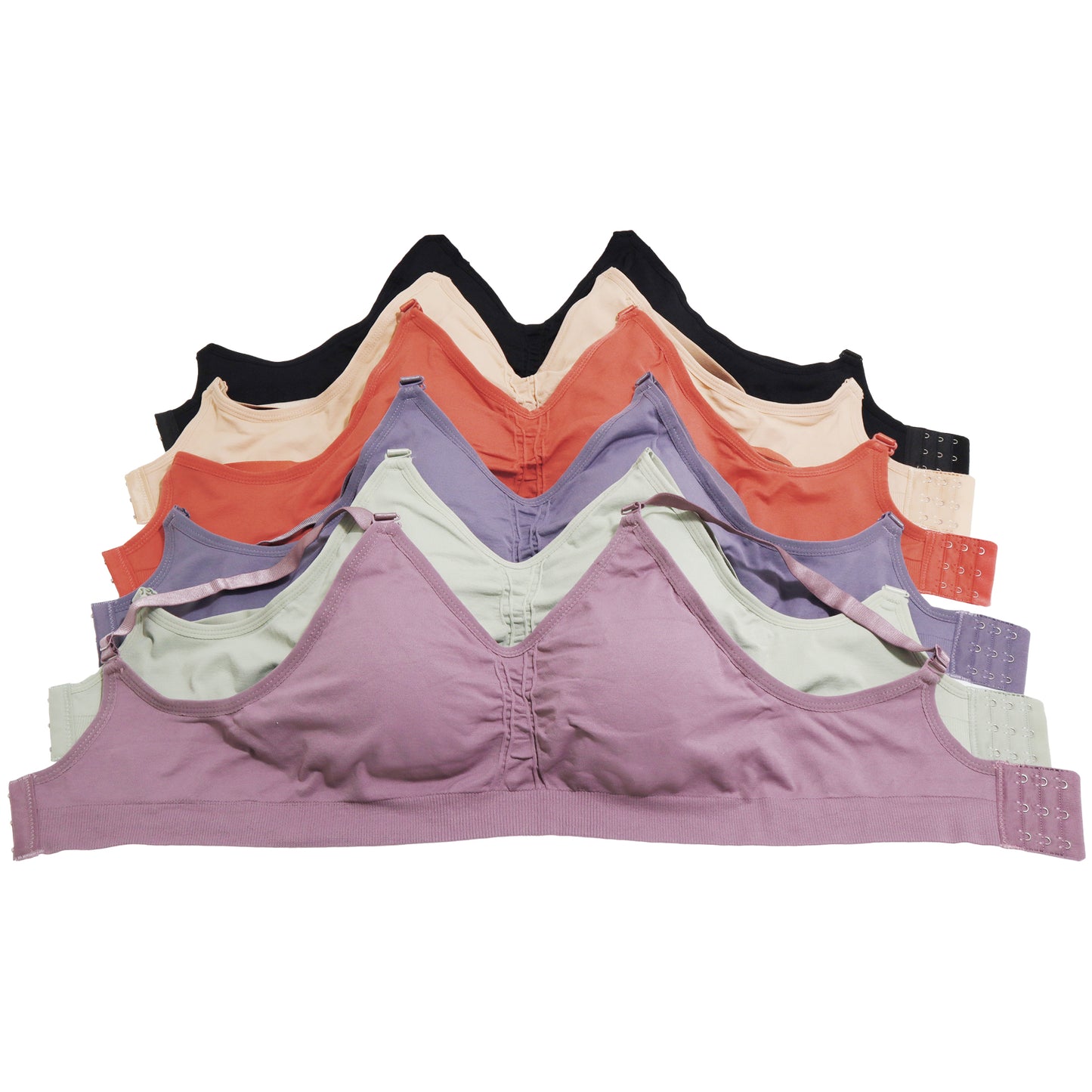 Wire-free Seamless Bra with Adjustable Closure (6-Pack)