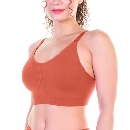 Wire-free Seamless Bra with Adjustable Closure (6-Pack)