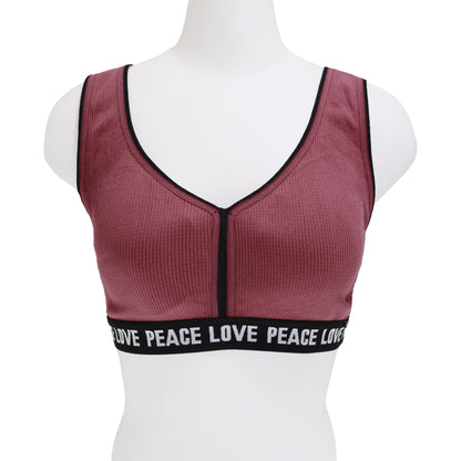 Seamless Wire-free Bralette with Love Peace Print (6-Pack)