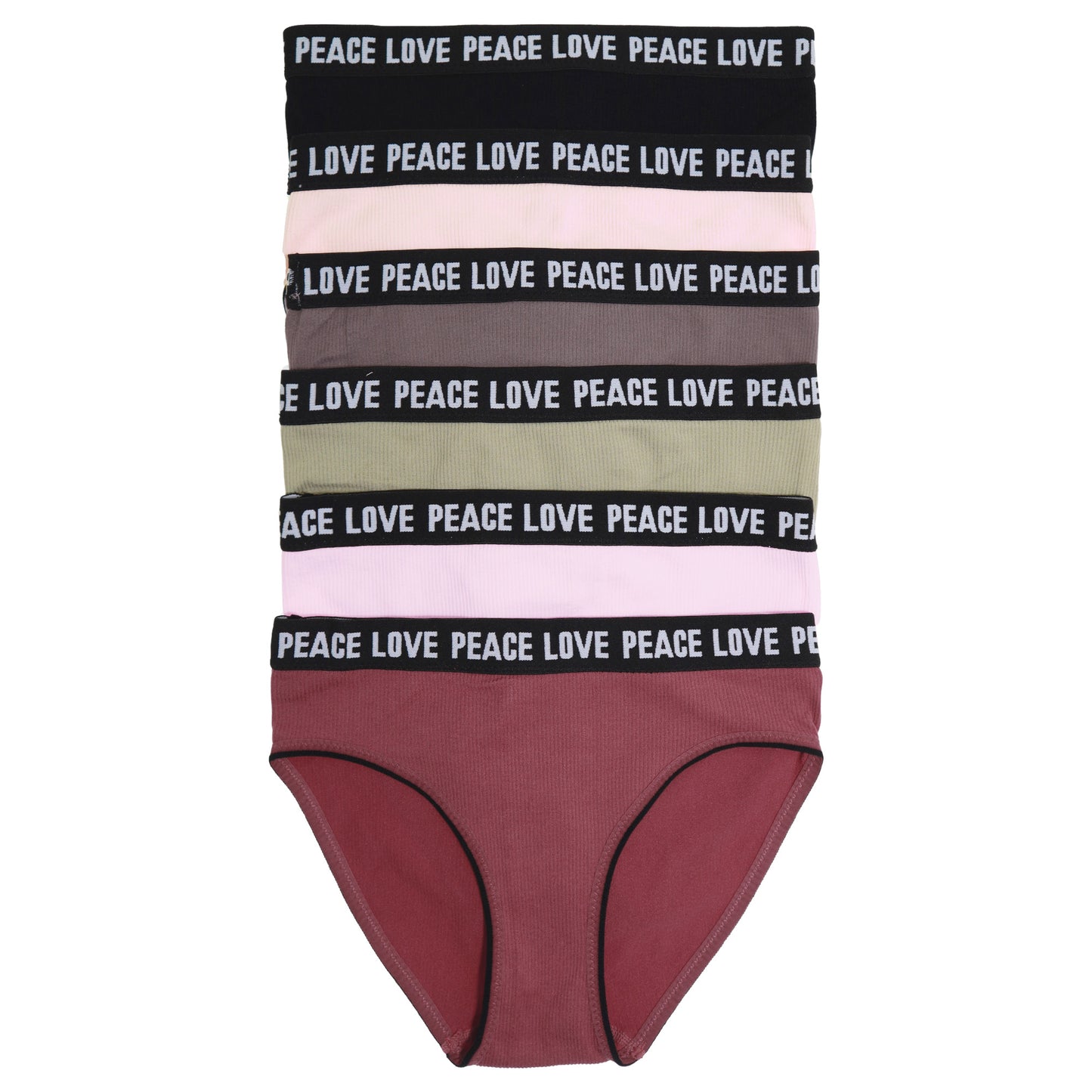 Seamless Panties with Love Peace Print (6-Pack)