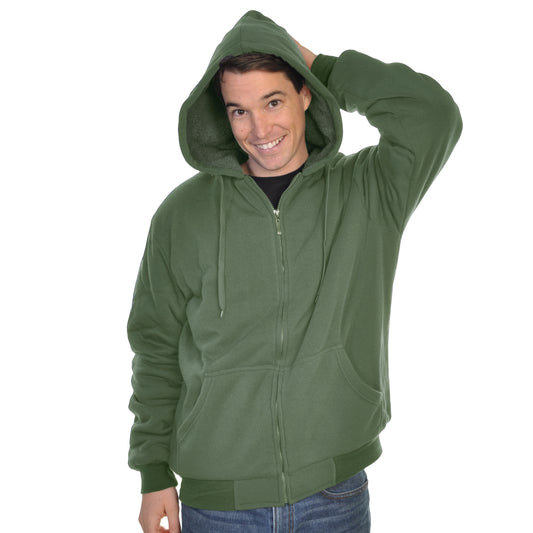 Men's Sherpa-Lined Hoodie Jacket