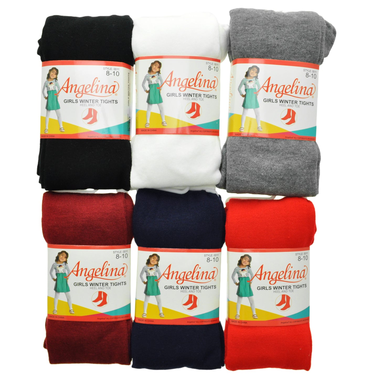 Girls Winter Tights with Heel (6-Pack)