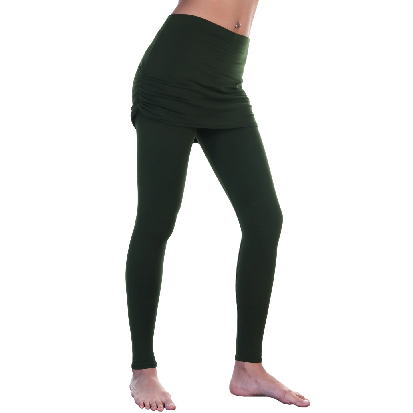High Waist Leggings with Attached Mini Skirt (1-Pack)