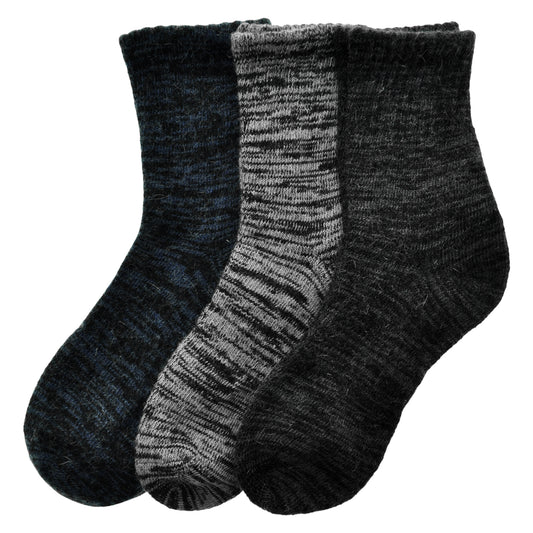 Marled Unisex Wool Blend Crew Socks (3-Pairs)