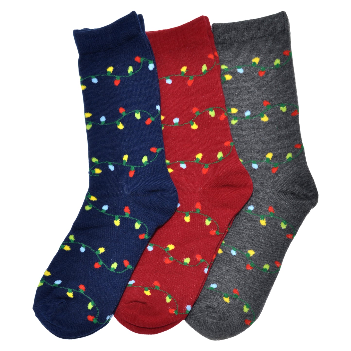 Novelty Holiday Lights Crew Socks