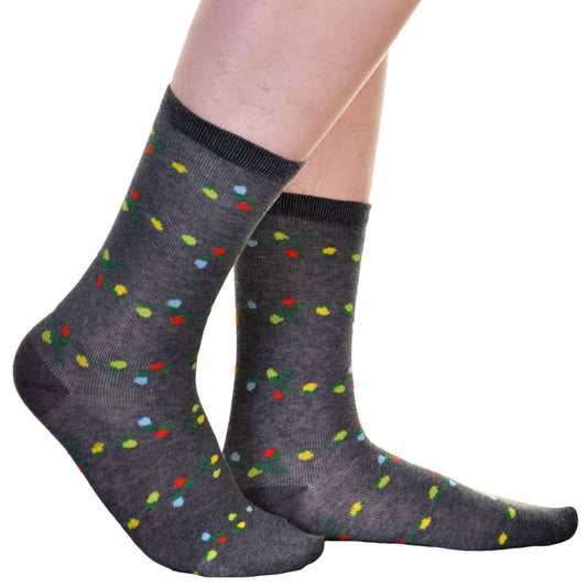 Novelty Holiday Lights Crew & Knee High Socks