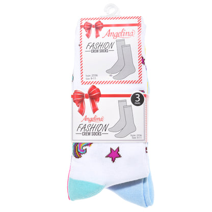 Novelty Unicorn Crew Socks (3-Pairs)
