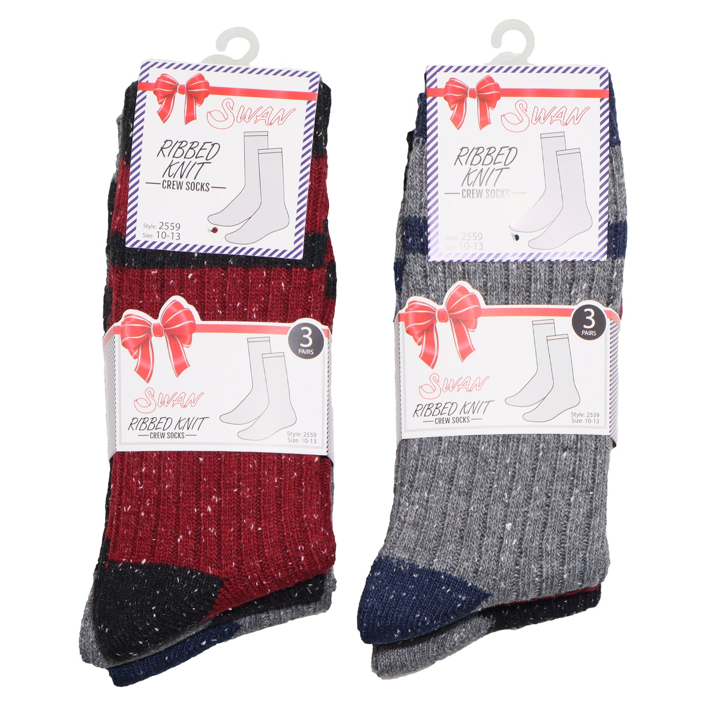 Men's Rib Knit Crew Socks (6-Pairs)