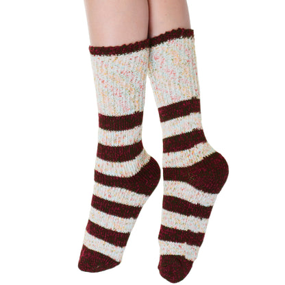 Unisex Cozy Fuzzy Crew Socks with Stripes Pattern (6-Pairs)