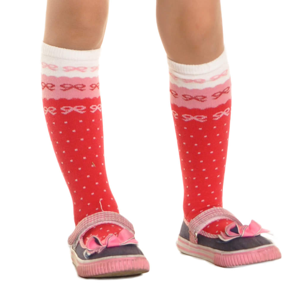 Girls Brightly Patterned Cotton Knee-High Socks (6-Pairs)
