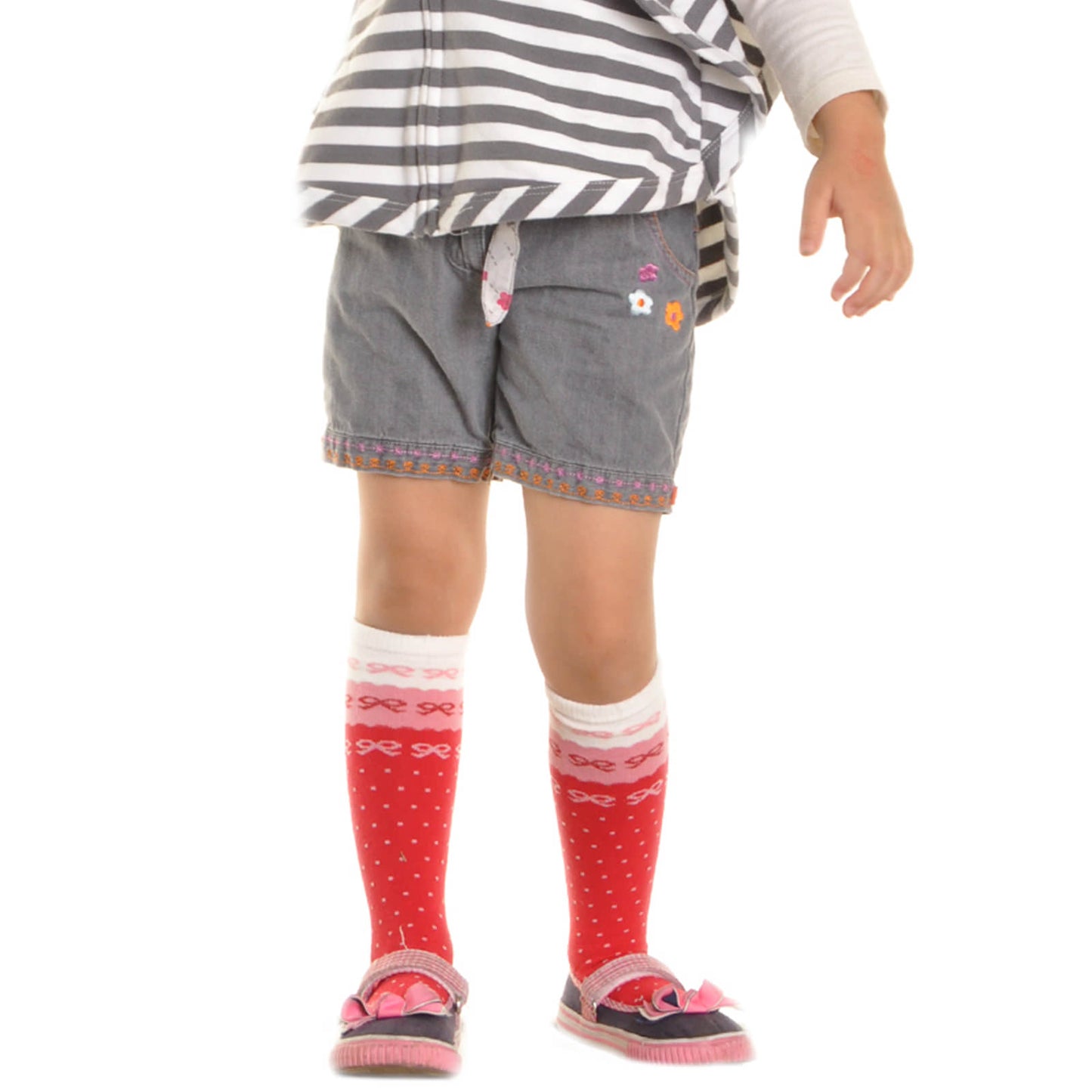 Girls Brightly Patterned Cotton Knee-High Socks (6-Pairs)