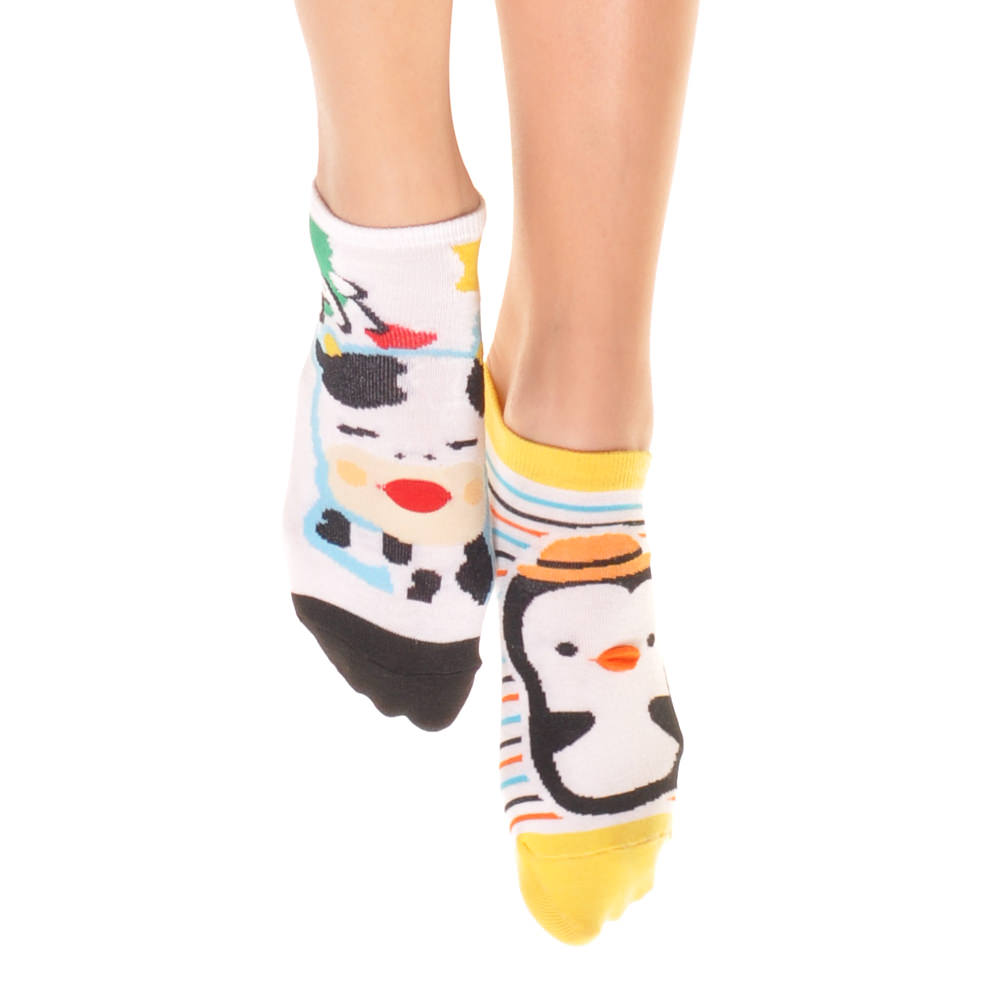 Low Cut Socks with Animal Knit Design and 3D Lips (12-Pairs)
