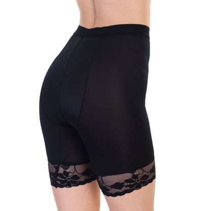 Satin High-Waist Safety Underpants with Lace Accent (6-Pack)