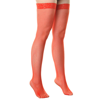 Angelina Fishnet Thigh High with Lace (6-Pack)