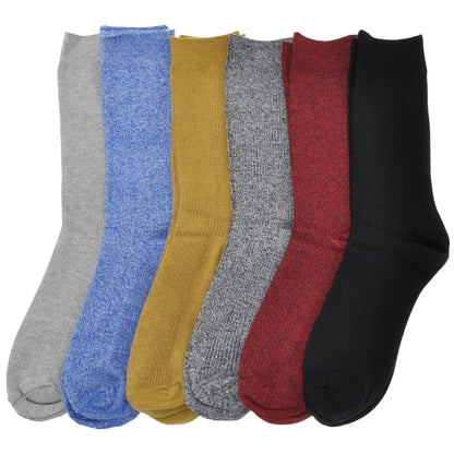 Men's Cotton Ribbed Knit Crew Socks (6-Pairs)