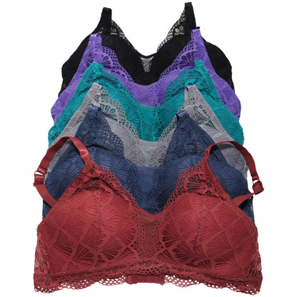 Matching Bras and Panties Set with Lace Design (6-12 Pack)