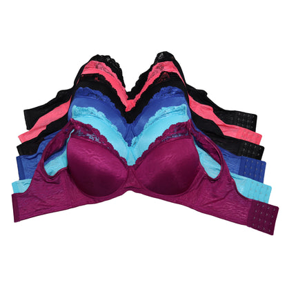 Matching Bra and Panty Set with Zebra Pattern Design (6-Pack)