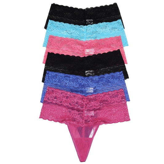 G-String Panties with Lace Waist (6-Pack)