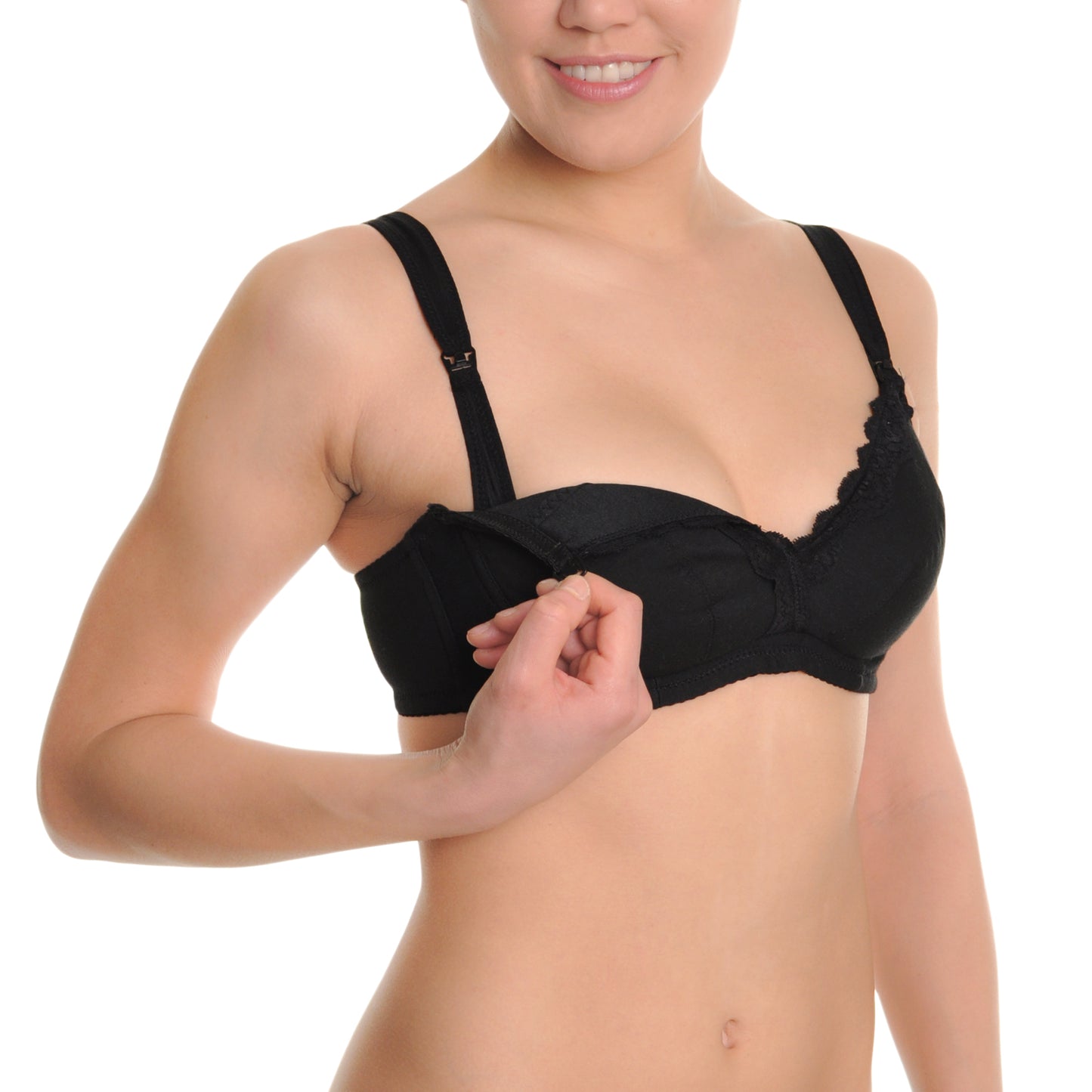 Soft Cup Nursing Bras with Lace Trim (3-Pack)
