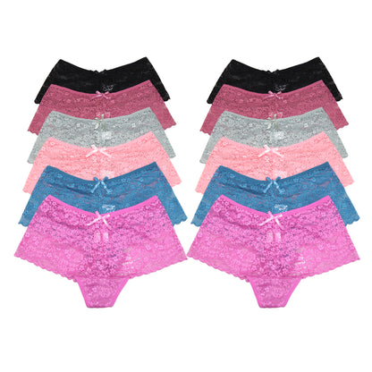 Matching Bras and Panties Set with Poppy Lace Design (6-Pack)