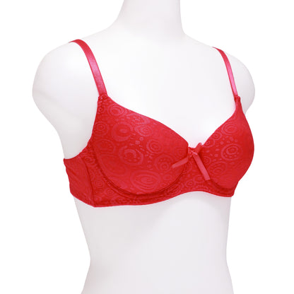 Wired A-Cup Bras with Swirl Print Design (6-Pack)