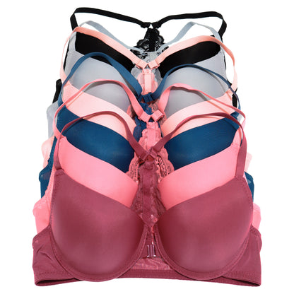 Wired, Racerback Bra with Adjustable Straps (6-Pack)