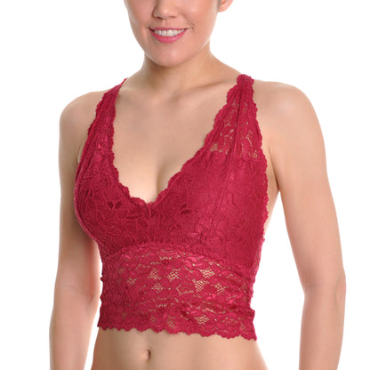 Wire-free Lace Longline Bralette with Adjustable Y-Strap (3-Pack)