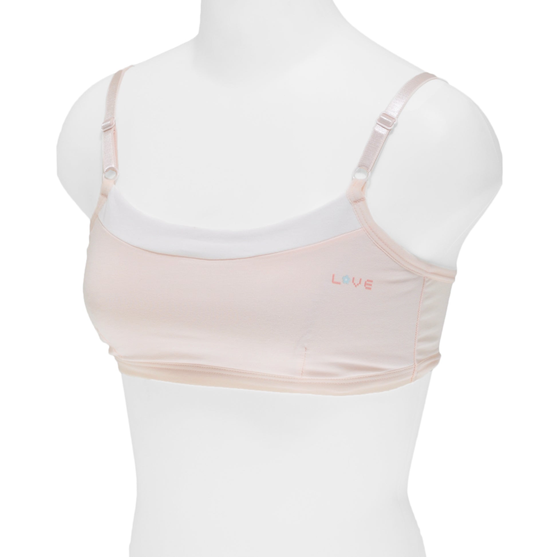 Angelina Girl's Wire-free Cotton Training Bra with Love Detail –