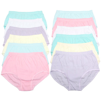 Cotton Classic Brief Panties with Rib Knit (12-Pack)