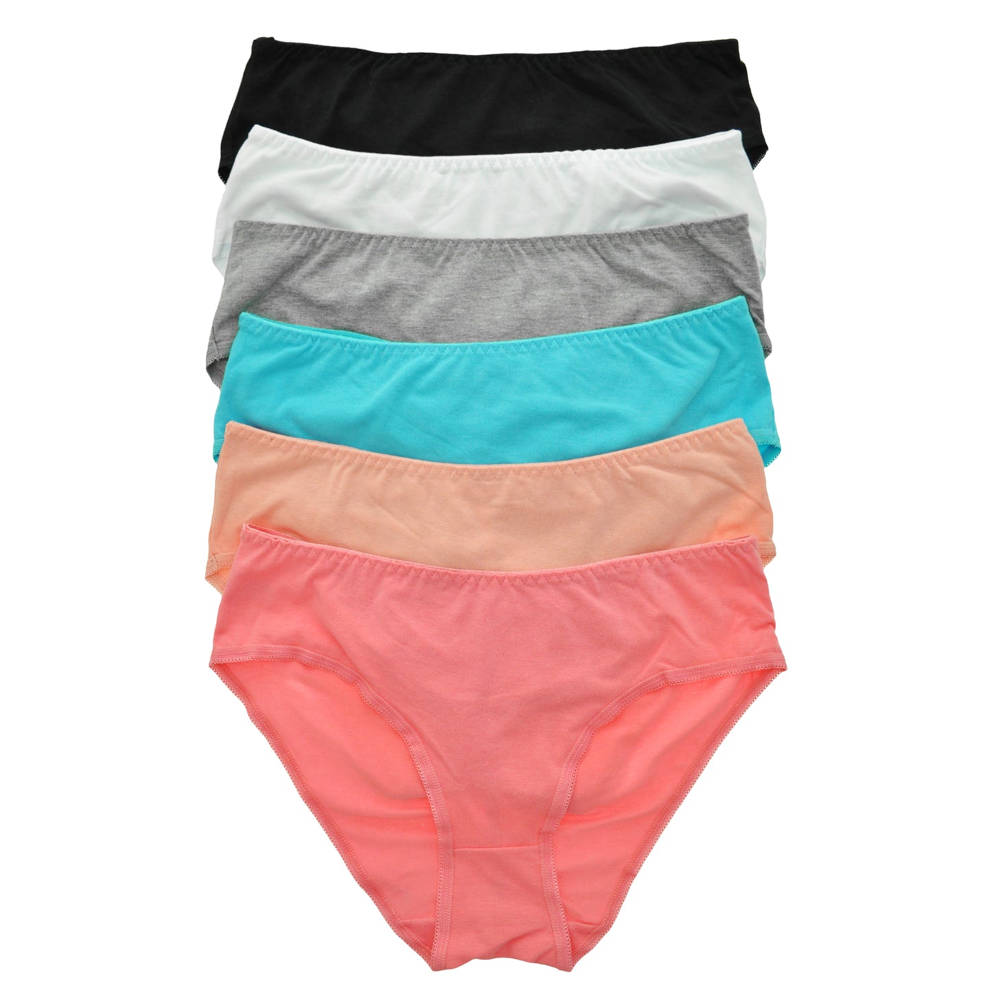 Cotton Bikini Panties with Ruched Center Back (6-Pack)