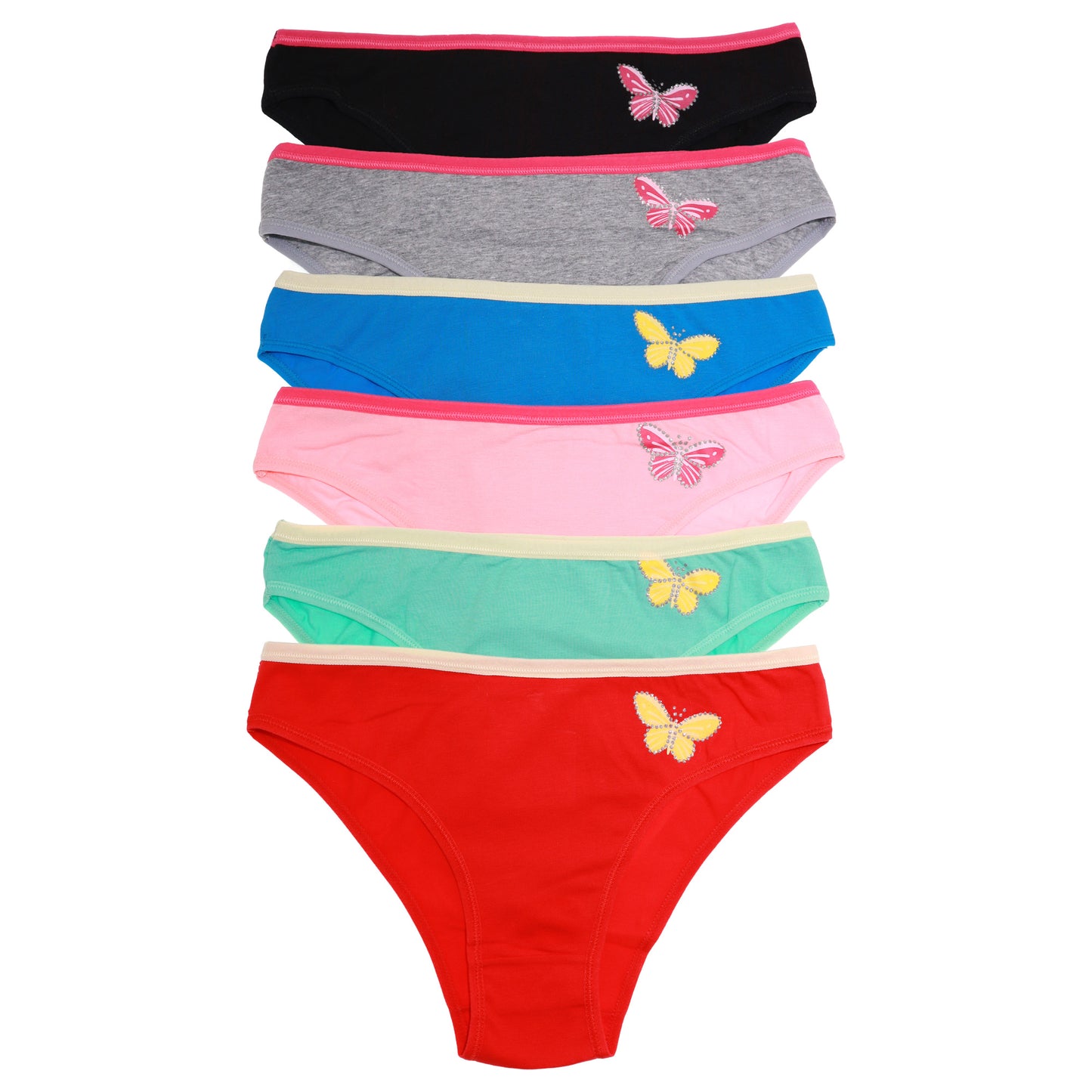 Cotton Butterfly Bikini Panties (6-Pack)