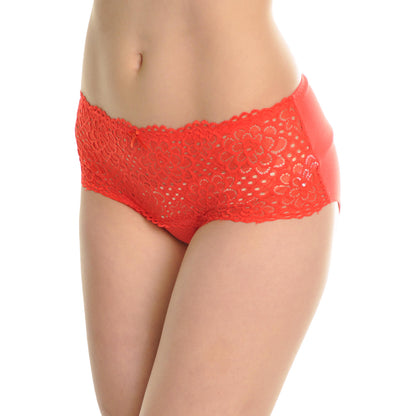 Cotton Mid-Rise Briefs with Floral Lace Front (6-Pack)