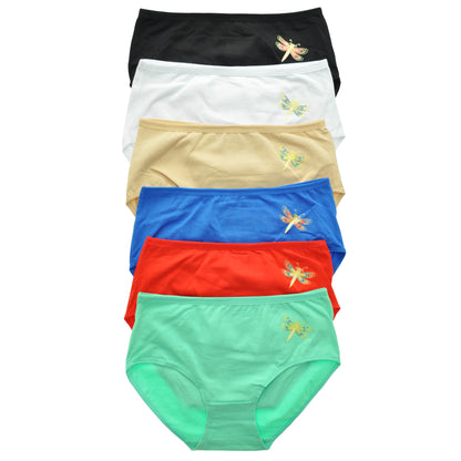 Cotton Mid-Rise Briefs with Firefly Design (6-Pack)