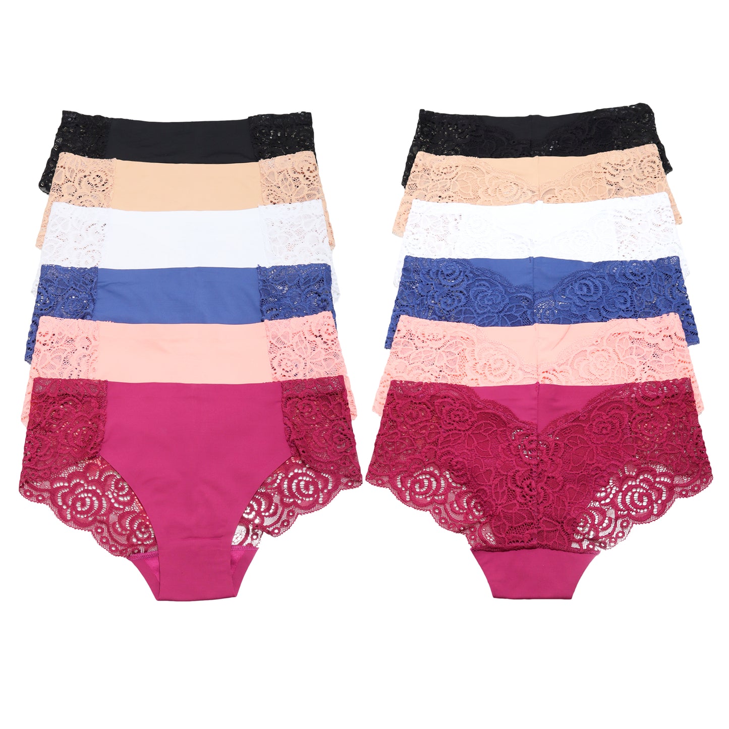 Juniors Laser Cut Lace Cheeky Hiphugger Panties (12-Pack)