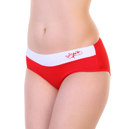 Cotton Hiphugger Panties with Embossed Love Detail (6-Pack)
