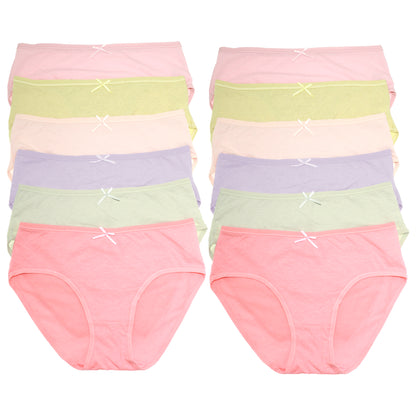 Cotton Bikini Panties with Diamond Pattern Design (6-Pack)