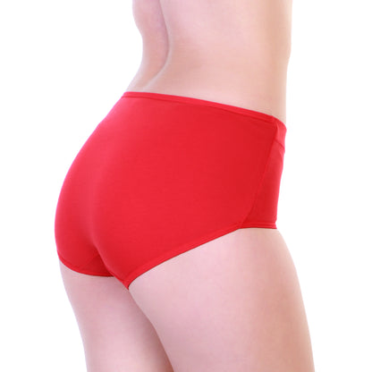 Cotton Mid-Rise Briefs Panties with Front Stitch Detail (6-Pack)