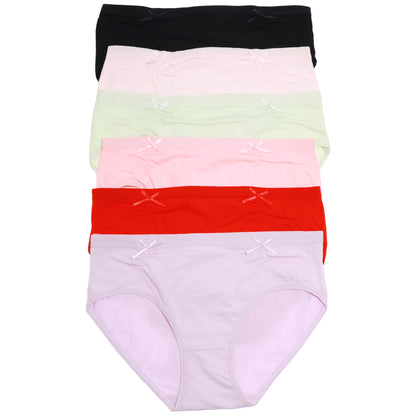 Cotton Hiphugger Panty with Ruched Detail (6-Pack)
