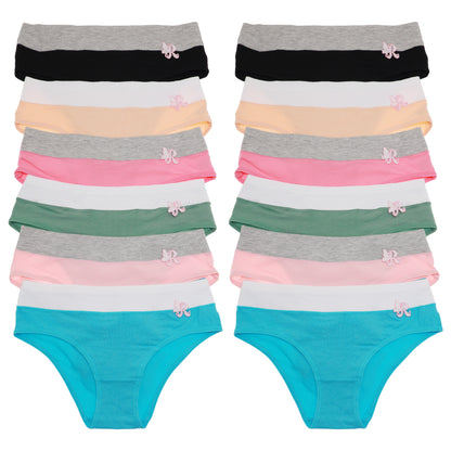 Cotton Bikini Panties with Embroidered Detail (6-Pack)