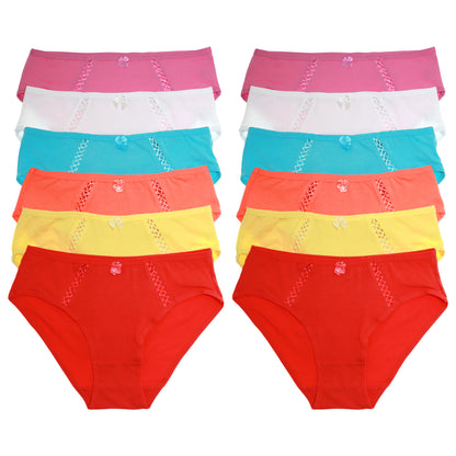 Cotton Bikini Panties with Crisscross Detail (6-Pack)